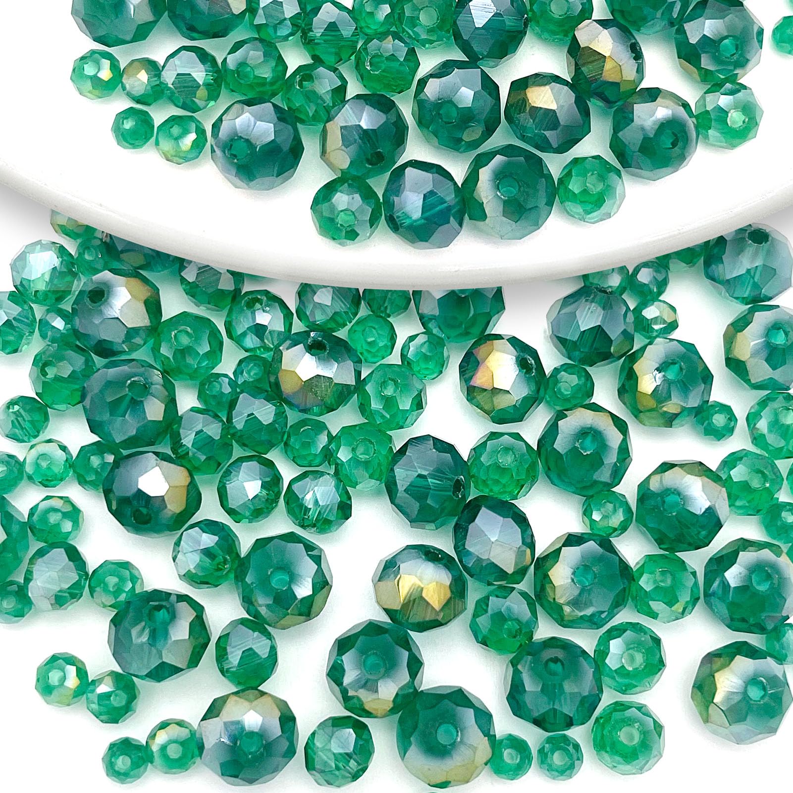 786pcs Crystal Glass Beads for Jewelry Making, Round Faceted Beads Bulk with Hole Glass Spacer Beads for Necklaces Bracelets Earrings DIY Craft(