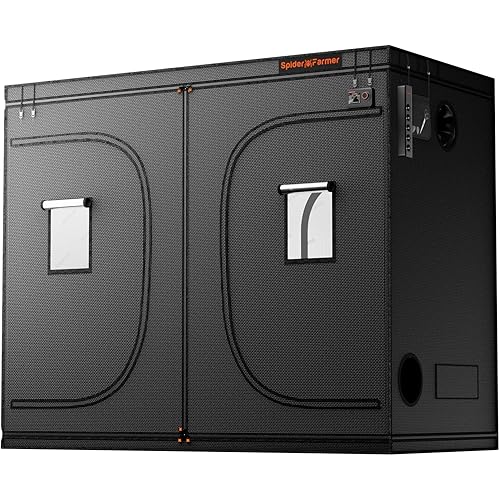 Spider Farmer 8x4 Grow Tent 2025 New, 96"x48"x80", with Hook for Controller and Power Strip, 1680D Thicken Mylar Canvas, Enlarged View Window for Indoor Hydroponic Growing for SF4000, SE5000, G5000
