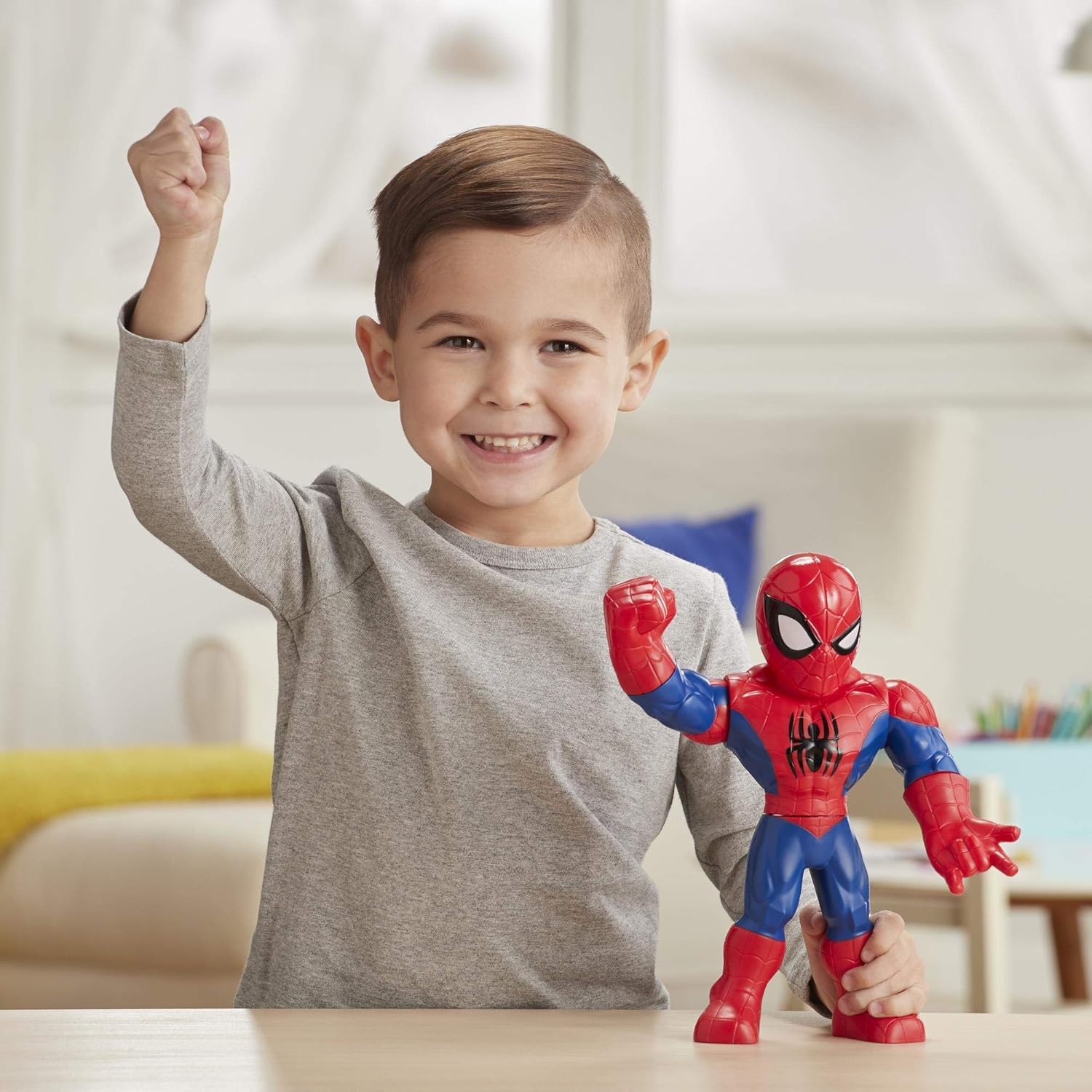 Super Hero Adventures Playskool Heroes Marvel Mega Mighties Spider-Man Collectible 10 Inch Action Figure, Toys for Kids Ages 3 and Up