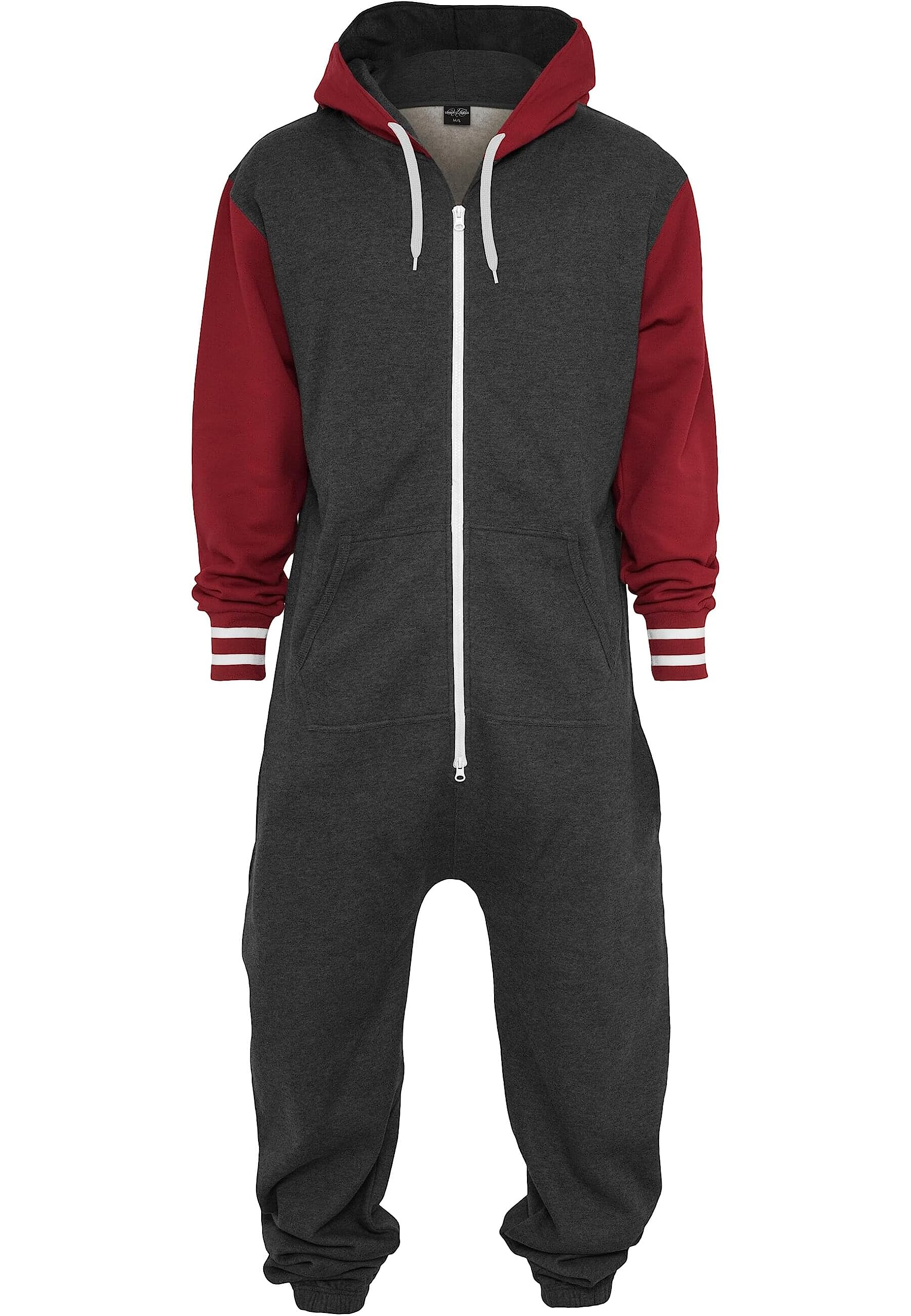 Urban Classics Męskie śpioszki College Sweat Jumpsuit, wielokolorowy (Cha/Ruby 465), XL-XXL