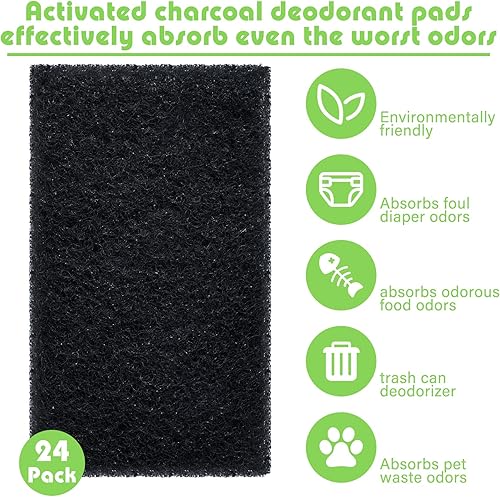 Miniatura 5 de Timgle 24 unidades de desodorante universal para botes de basura, bolsas de basura con 24 nano pegamento de doble cara, desodorante de carbón para