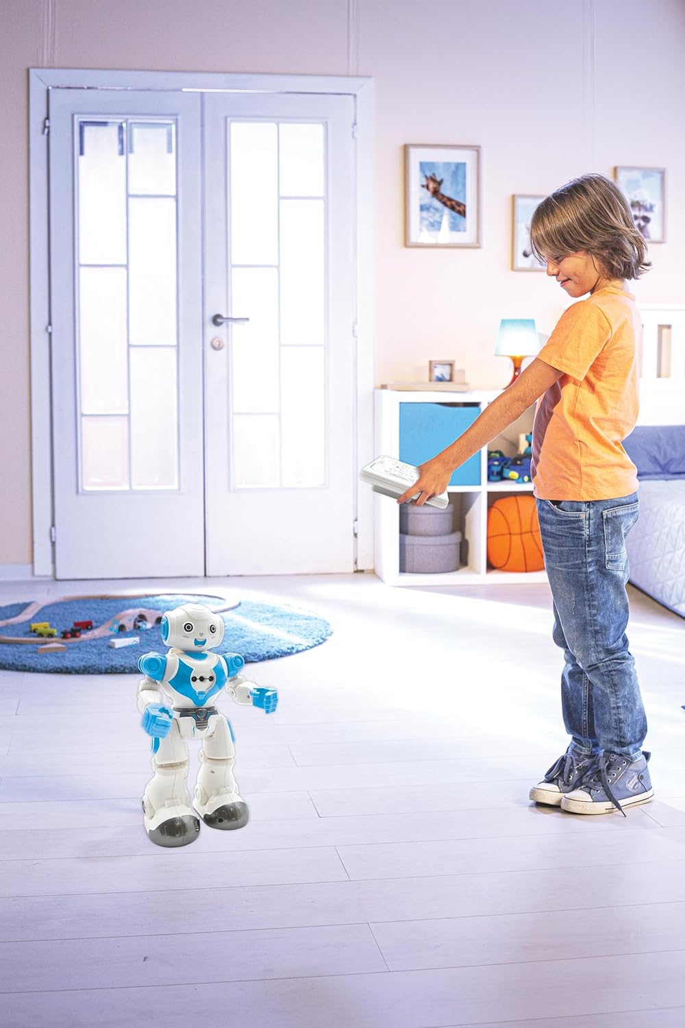 LEXiBOOK, Powerman Neo, My Robot Full of Technology, Remote Control and Gesture Control, Educational Activities in English, Programmable, Music and Dance, Sound and Light Effects, Blue/White, ROB18EN image 3 of 7 B0DGKKRNR9