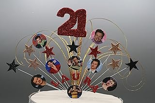 Harry Stars on wires Glitter or Non Glitter Cake Spray Explosion Cake Topper Decoration personalised 8th 9th 10th 11th 12th 13th 14th 15th 16th 18th 21st 30th any age any colours 001