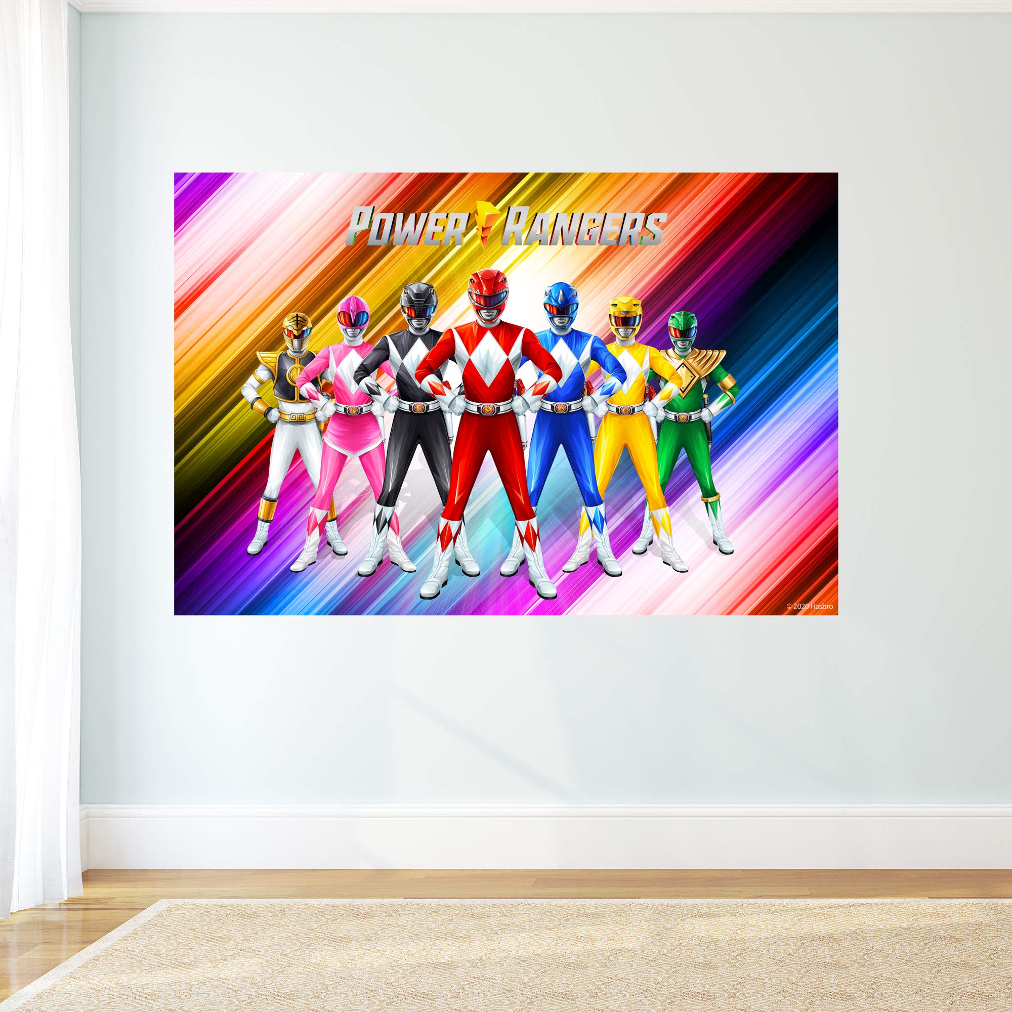 Power Rangers Wall Sticker - Group Poster Wall Decal Kids Bedroom Mural Vinyl Art (90cm Width x 60cm Height)