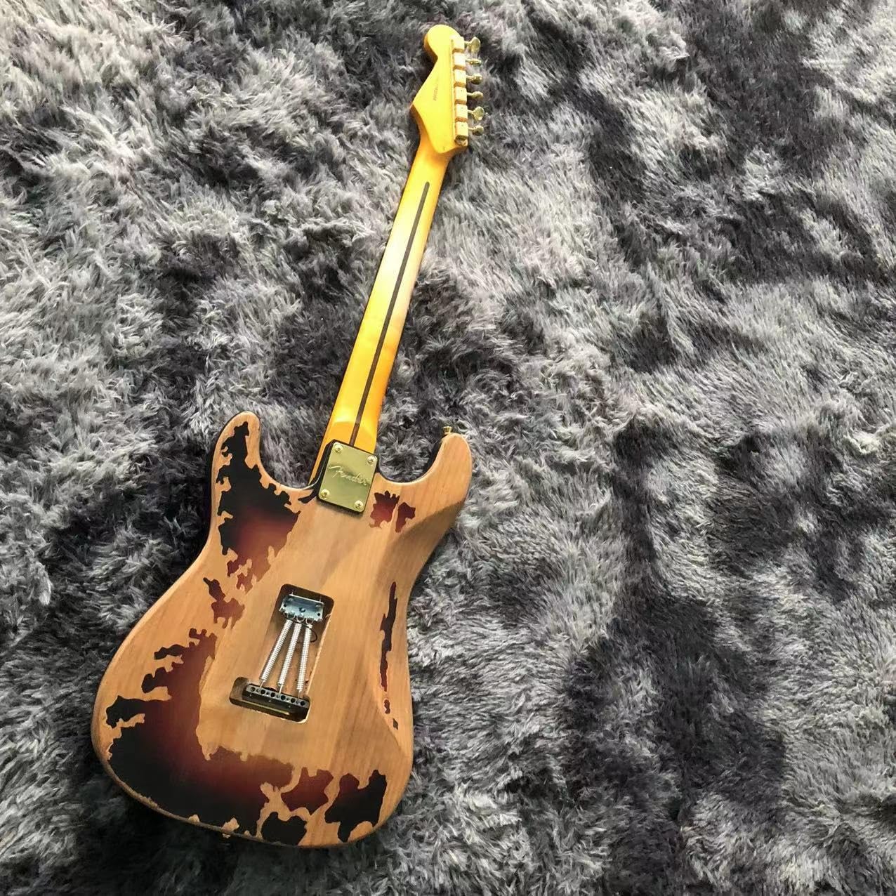 Amazon | カスタム SRV 6 弦エレキギターアルダーボディゴールド