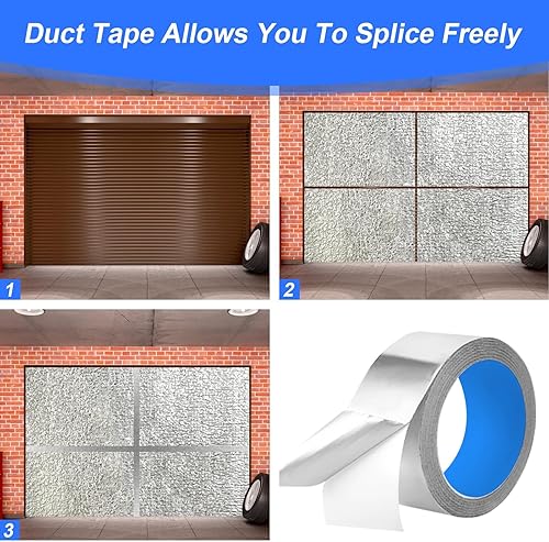 Miniatura 3 de HADOR Kit de aislamiento de ventana para invierno de 59 x 99 pulgadas, rollo de lámina de espuma de aislamiento reflectante, aislamiento de algodón