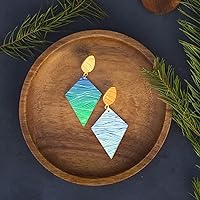 Vista 4 de OLYCRAFT Plantilla de arcilla de olas de mar de 4 x 5 pulgadas, pantalla de seda de línea ondulada para arcilla polimérica, plantillas de pantalla