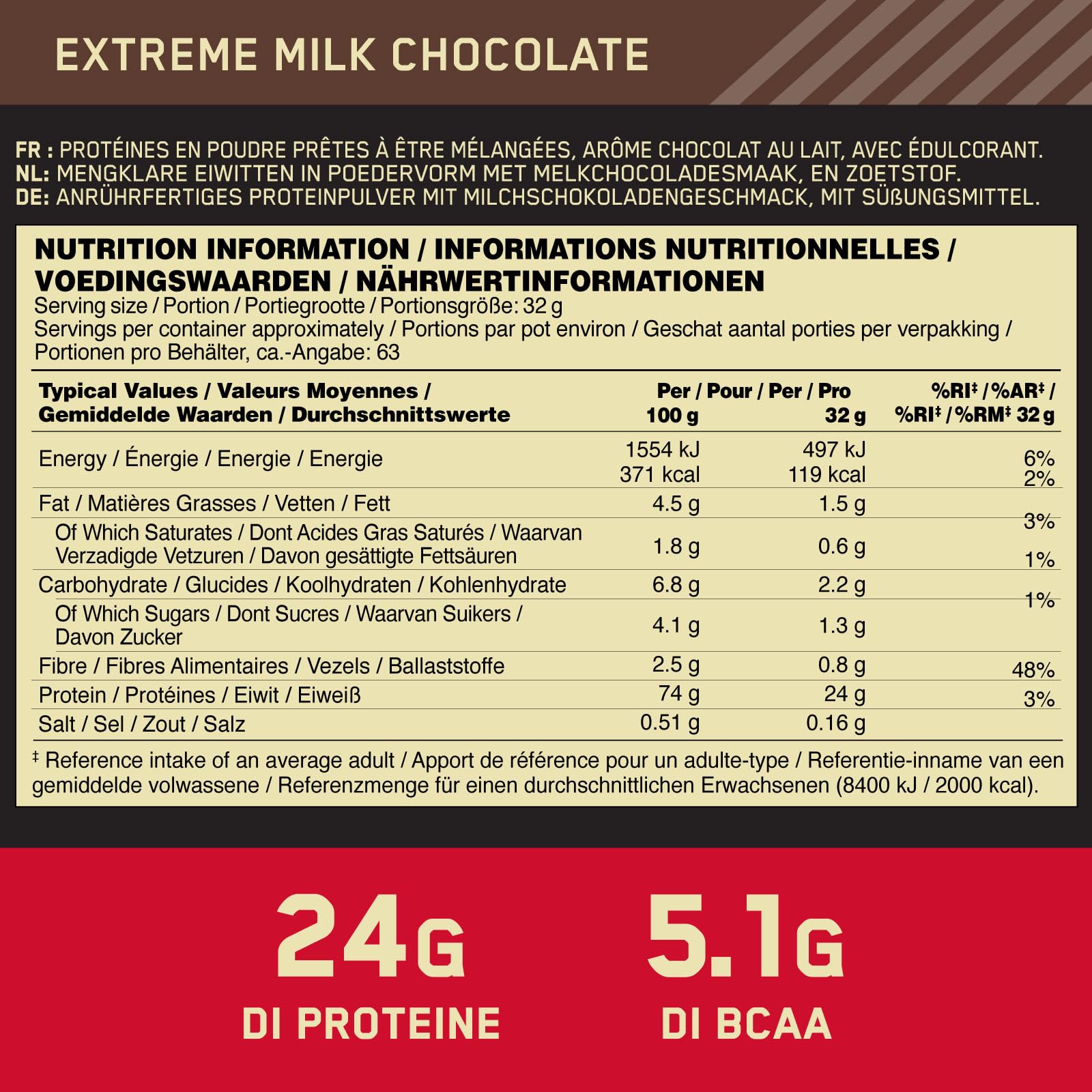 Optimum Nutrition Gold Standard 100% Whey Proteine in Polvere con Proteine Isolate e Aminoacidi per Massa Muscolare Cioccolato al Latte 2,02kg 63 Porzioni + SHAKER + REFORCE STEEL SHAKER