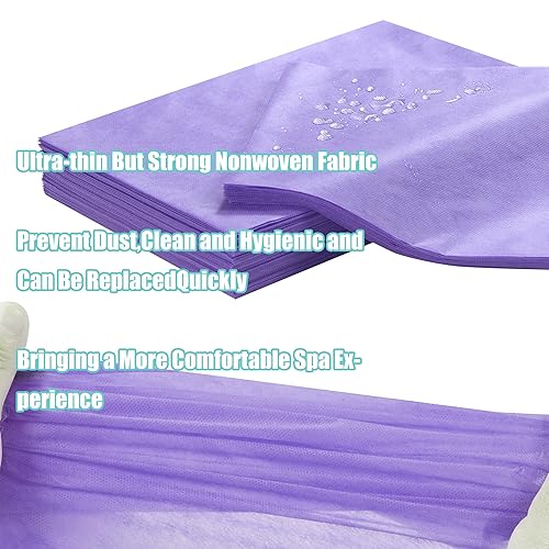 Vista 12 de Sábanas desechables para mesa de masaje, 50 piezas de 31 x 71 pulgadas, impermeables, tela suave no tejida, para mesa de masaje, cubierta de cama