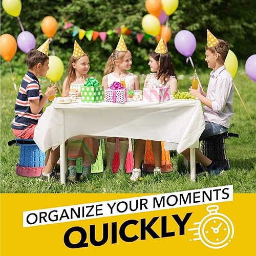 Miniatura 8 de ALEVMOOM Taburete plegable mejorado de 19.7 pulgadas + cojín de 1.38 pulgadas más grueso, taburete telescópico portátil plegable para adultos, peso