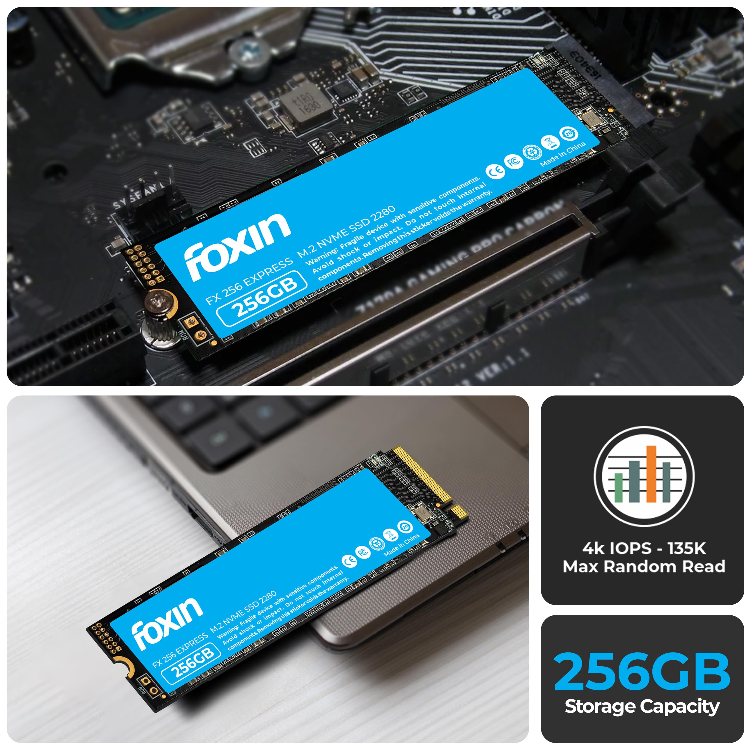 Foxin SSD 256 GB NVME | Internal Solid State Drive with Micron