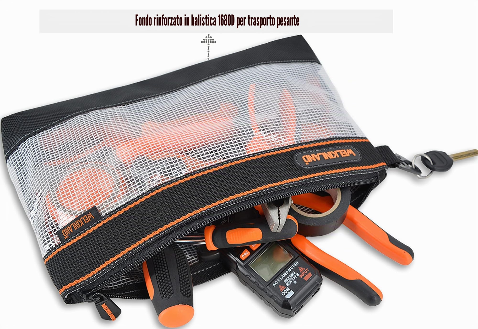 Set di 4 buste trasparenti con cerniera da 33 cm, piccola borsa per attrezzi, mini borsa per attrezzi