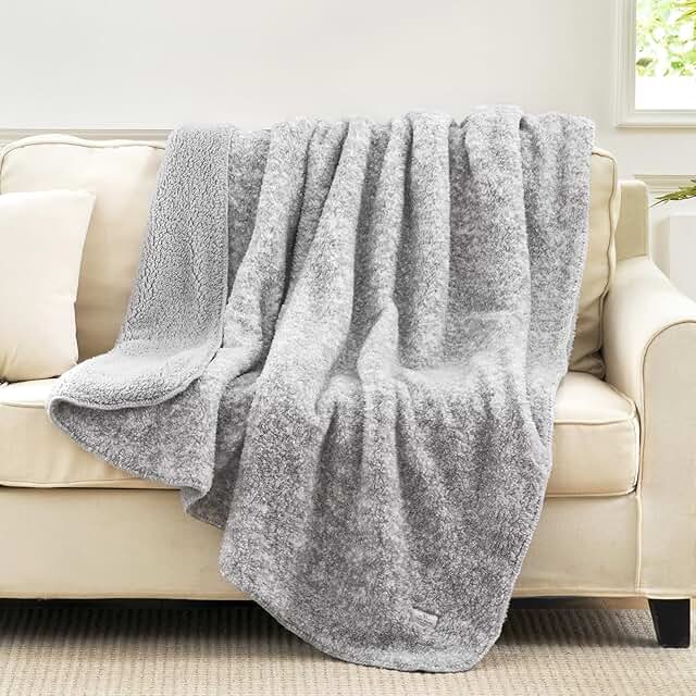 Cozy Bliss Luxury Sherpa Throw Blanket for Couch, Premium Reversible Plu...