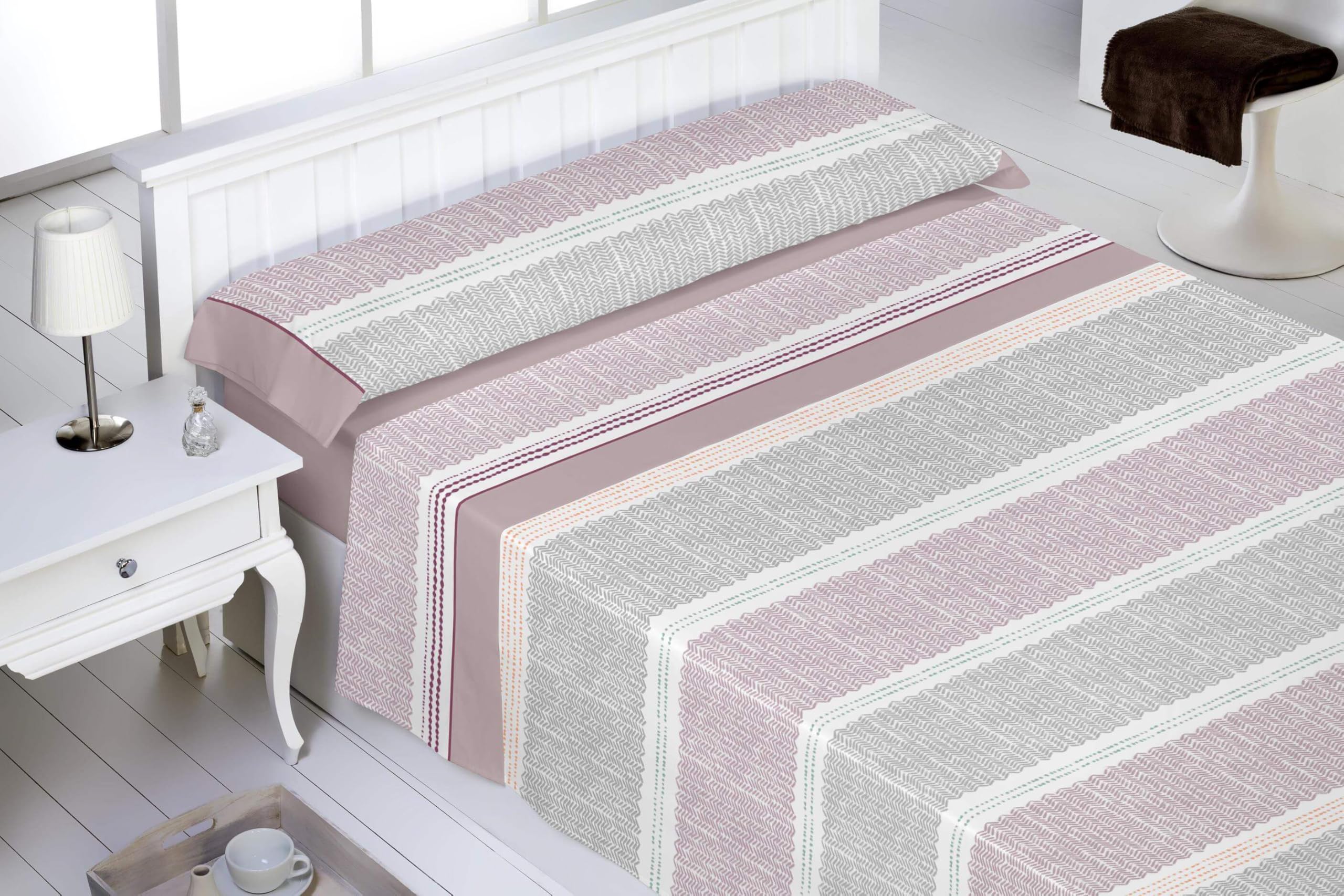 ABECE CASA Juego de Sábanas de Invierno Coralina Kiara Multicolor, 3 o 4 Piezas, 100% Poliéster (135 cm)