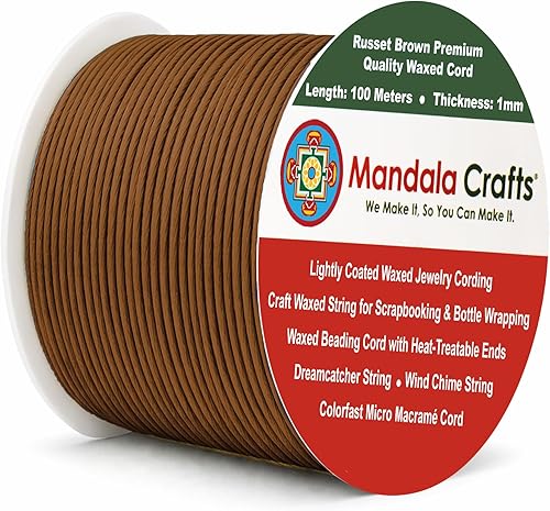 Miniatura 138 de Cuerda Mandala Crafts 0.03 pulgadas 109 yardas para hacer joyería, artesanía, macramé, cuerda de algodón encerado