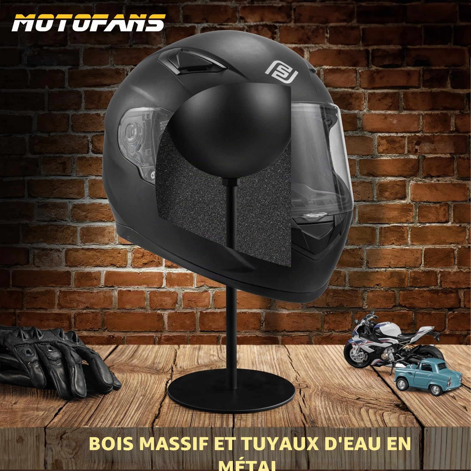 Support de Casque en métal, Support de Bureau Rotatif en métal, Support de Casque pour Casque de Moto, Casquettes, Chapeau et Casque de Rugby