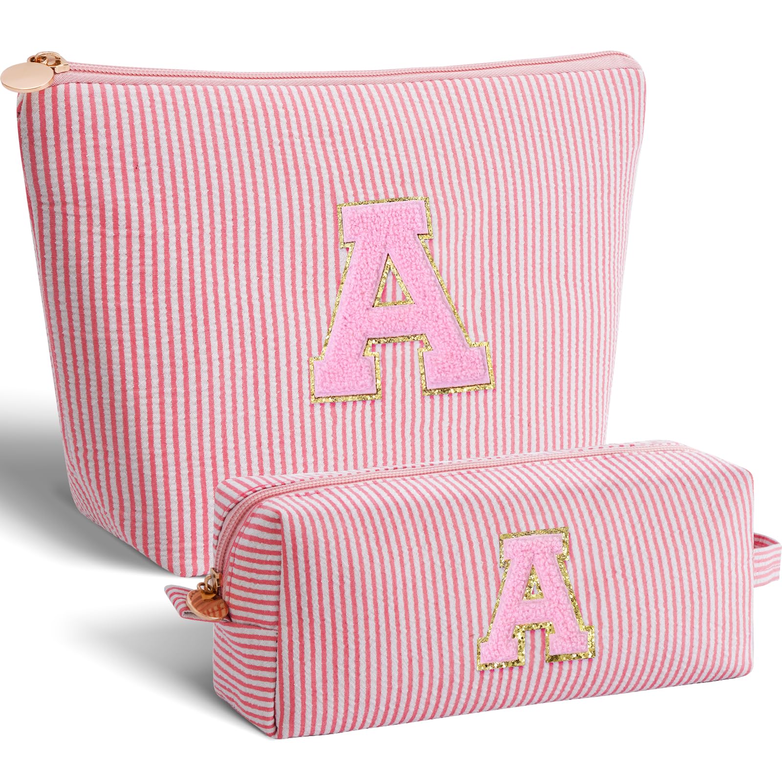 Btffitting Makeup Bag Set Initials Cosmetic Bag,Gifts for 10 11 12 13 14 15 16 17 18 Years Old Girl Girlfriend Teen Girls Gift Trendy Stuff