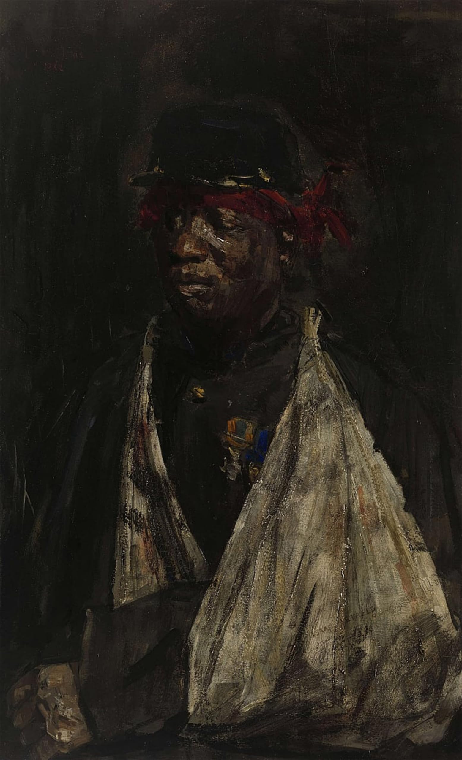 ARTXLXXBN Famous Painting Canvas Artwork Graffiti Print Portrait of an Injured Knil Soldier by Isaac Israels Portrait Canvas Image for Home Decor 60x90cm