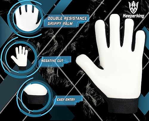 Miniatura 5 de Keeperking Claw 2.0 - Guantes de portero para niños, niños y niñas, guantes de fútbol junior, guantes de jugador de fútbol para niños, guantes de