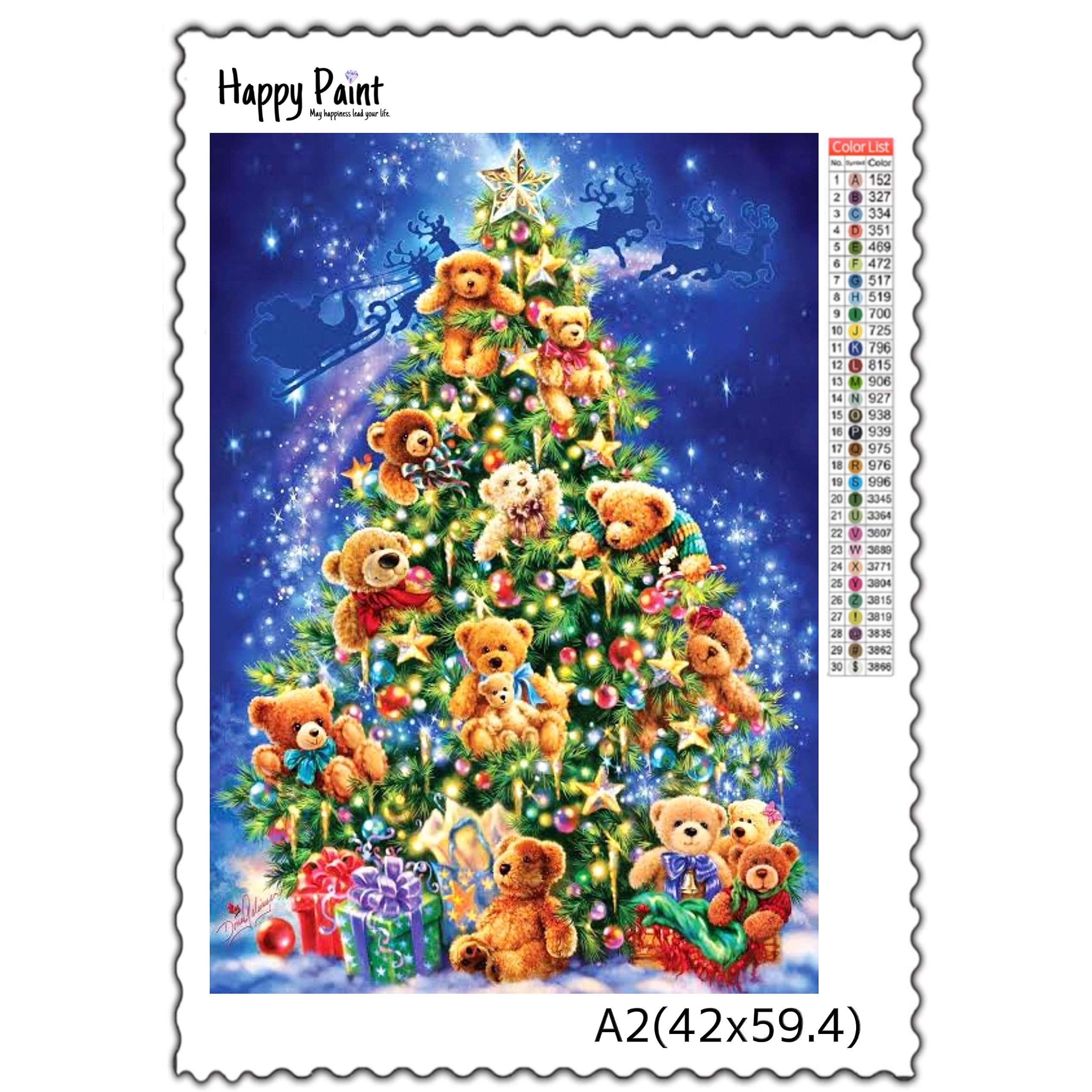 Amazon | Happy Paint ダイヤモンドアート A2 クリスマス ツリー 樹脂