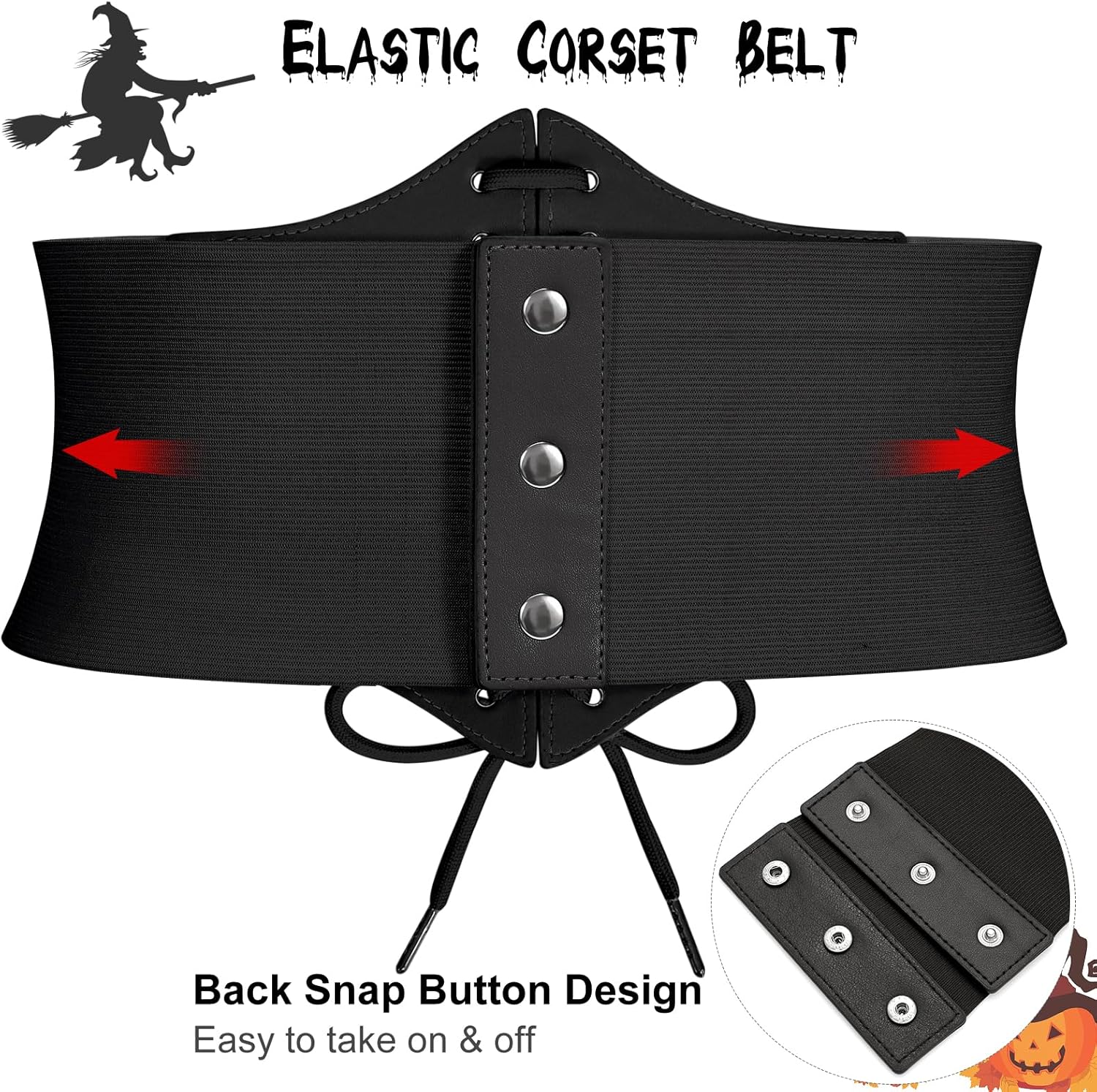 SUOSDEY Lace-up Cinch Bustiers Corset Belt for Women, Elastic Tie Waspie Wide Costume Waist Belt for Renaissance Halloween - Image 4