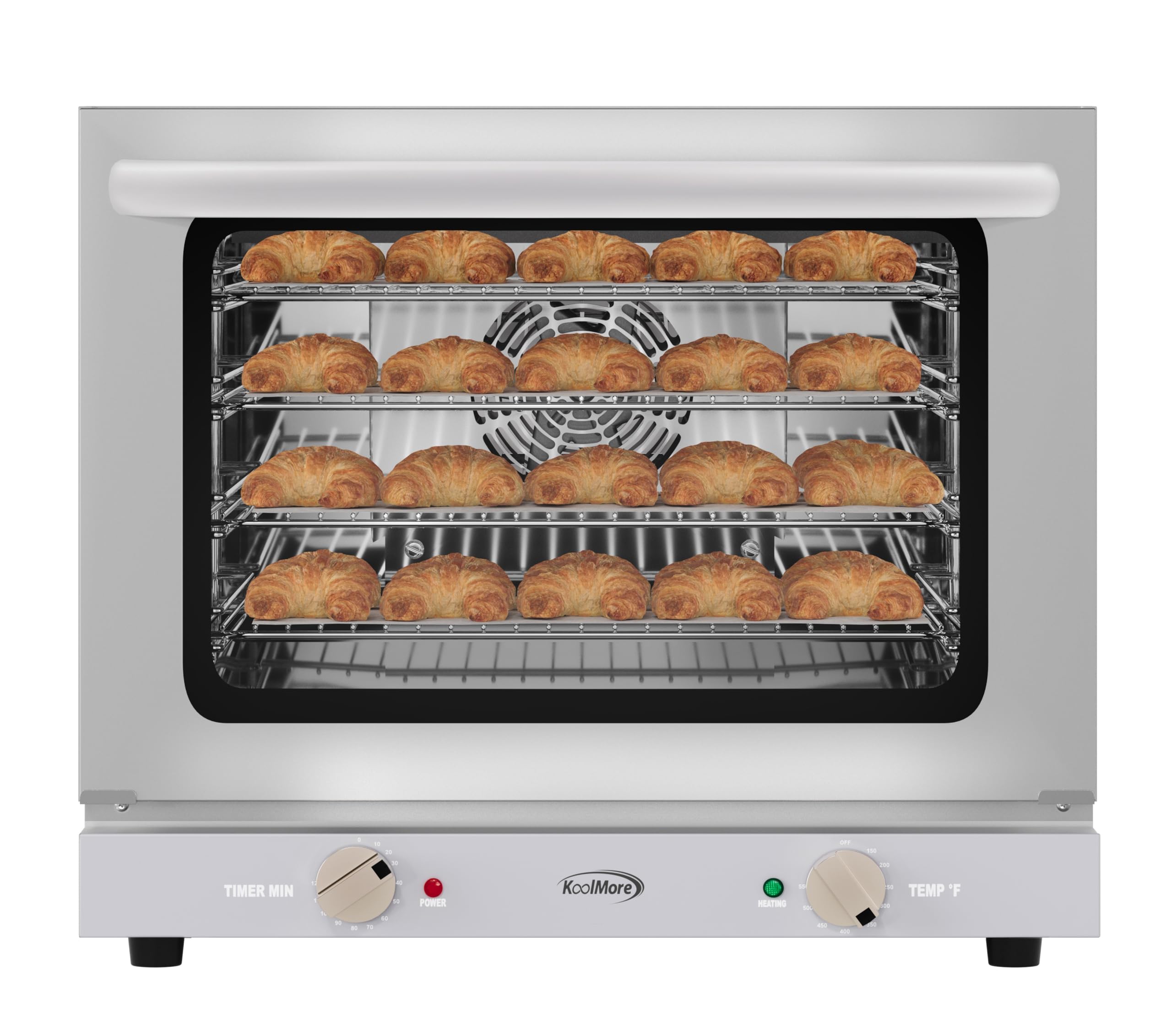KoolMore23 in. Countertop Convection Oven for Half-Size Pans with 4 Racks and 2800W of Power in Stainless-Steel - 208/240V, 2.3 cu. ft. ETL Listed (KM-CTCO220-23)