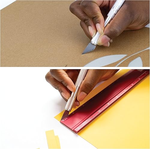 Miniatura 9 de Excel Blades K2 - Juego de cuchillos de hobby de servicio medio, paquete de 3 cuchillos de precisión con cuchillas #24 para tallar y manualidades,