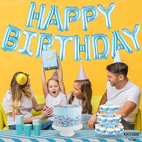 Miniatura 9 de KatchOn, Globo azul claro del número 2, paquete de 3, globo azul del número 2, pancarta azul de feliz cumpleaños  Globos azules de feliz cumpleaños