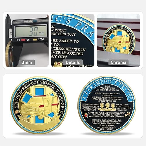 Miniatura 4 de Moneda de reto EMSEMT Servicios médicos Moneda de agradecimiento de oración de paramédicos