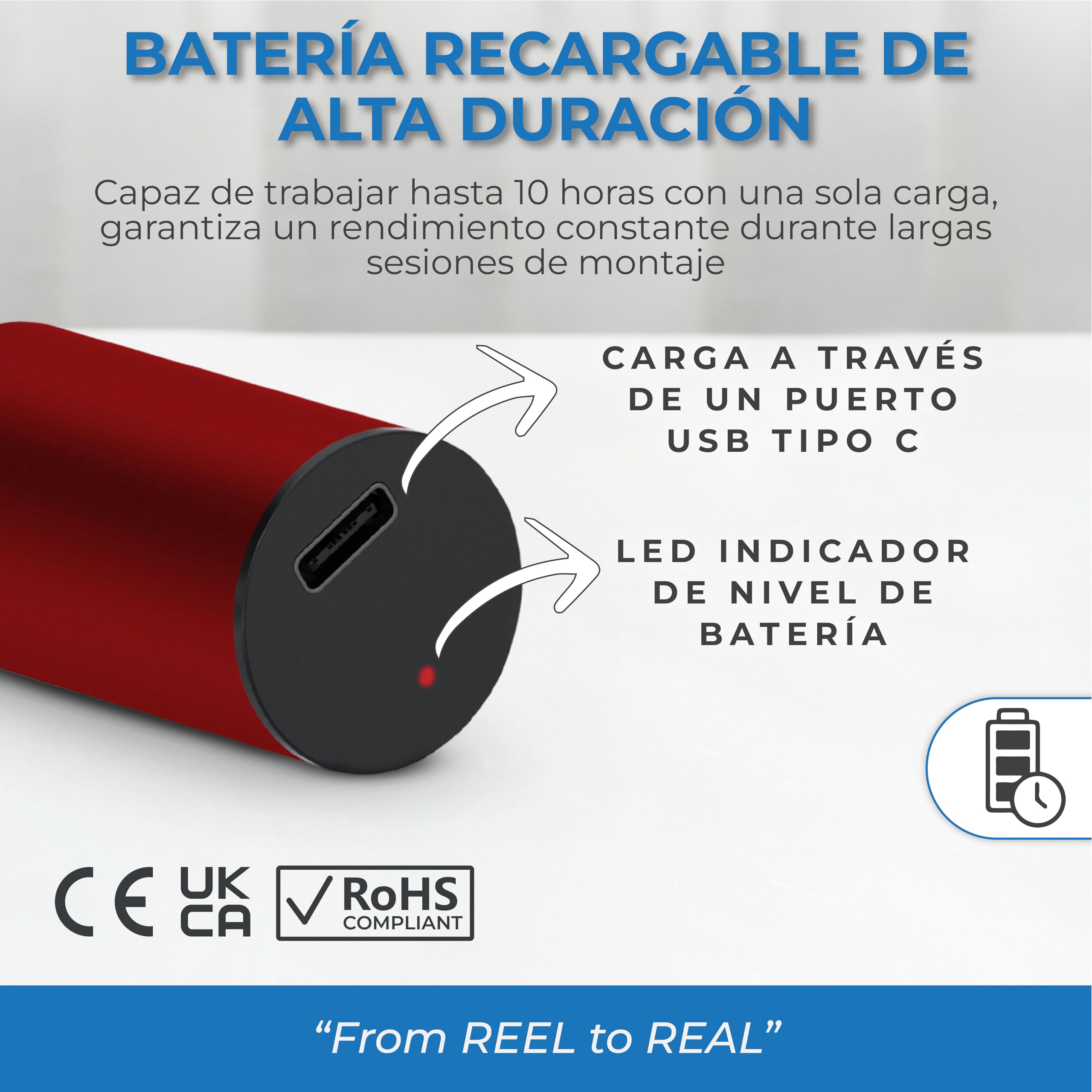 Lápiz de vacío ESD recargable para colocación de componentes IC y retrabajo de chips SMD, con 3 ventosas, 6 boquillas intercambiables, cuerpo de aluminio, puerto USB-C y hasta 10 horas de batería.