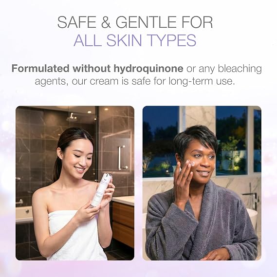 YOUN Beauty Brightening Cream with Kojic Acid, Glycolic Acid & Licorice Extract, 50ml Hydroquinone-Free Cream for Face, Neck & Decollete