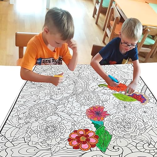 Miniatura 6 de Póster Gigante para Colorear para Adultos y Niños - Árbol de la Vida Arte Inspiracional Grande para Colorear en Pared - Pósters Gigantes para