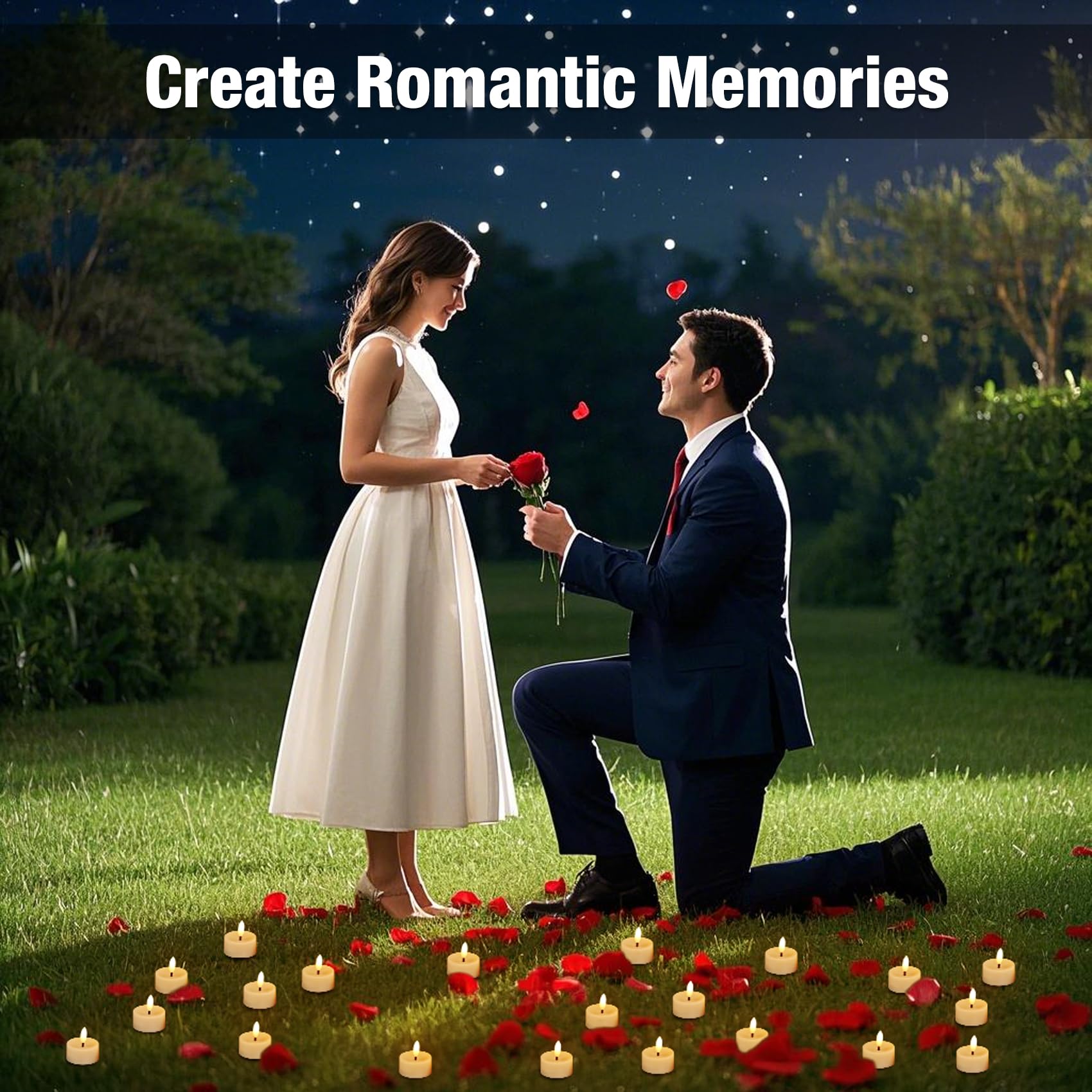 Confezione da 36 lumini a LED senza fiamma, realistici, tremolanti, elettrici, con stoppino 3D, a batteria, per matrimoni, festival, feste, decorazioni per la casa
