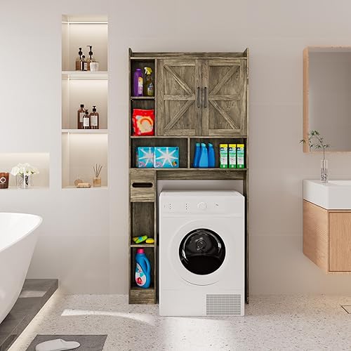 Miniatura 7 de NUNU LAB Gabinete de almacenamiento sobre el inodoro, sobre gabinetes de inodoro, gabinete de almacenamiento de baño, gabinete de almacenamiento