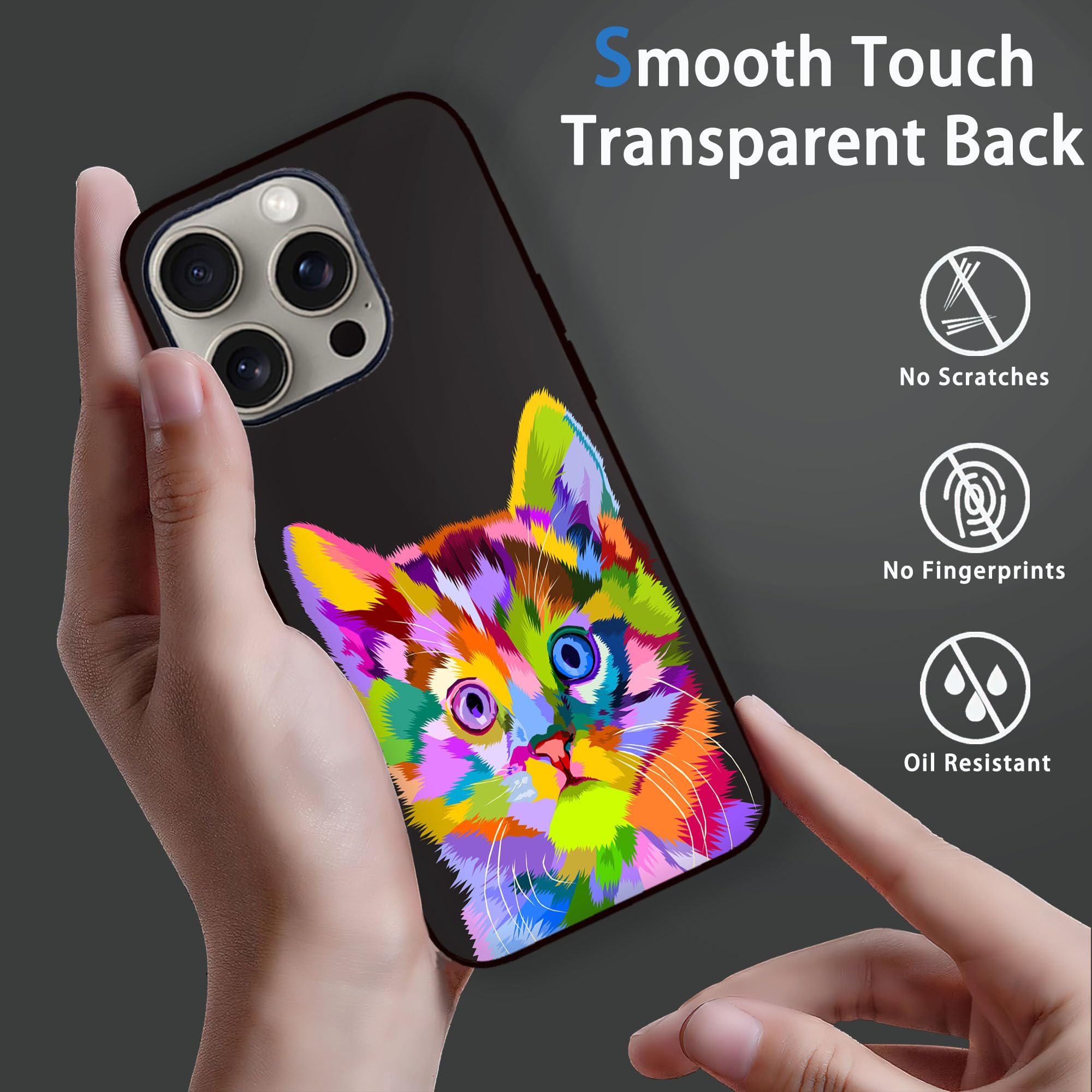 Jusy Transparente IPhone 15 Hülle Mit Süßem Schwarzen Katzen Design – Stoßfest & Weiches TPU (nur Für 6,1 Zoll Modell)