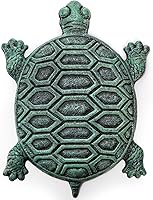 Lawei Cast Iron Turtle Stepping Stone - Verdigris Tortoise Garden Path Paver, Durable 12.5x9.4 Inch Outdoor Walkway Mat