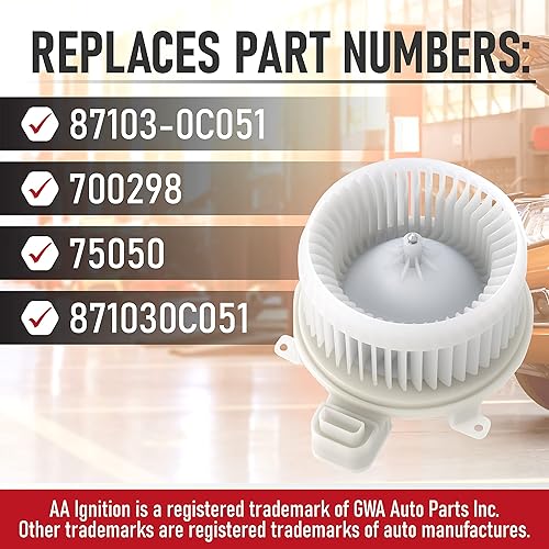 Miniatura 3 de Motor soplador de CA de repuesto, compatible con vehículos Toyota, Sequoia 2008, 2009, 2010, 2011-2019, Sienna 2011-2020 - Sustituye a la parte