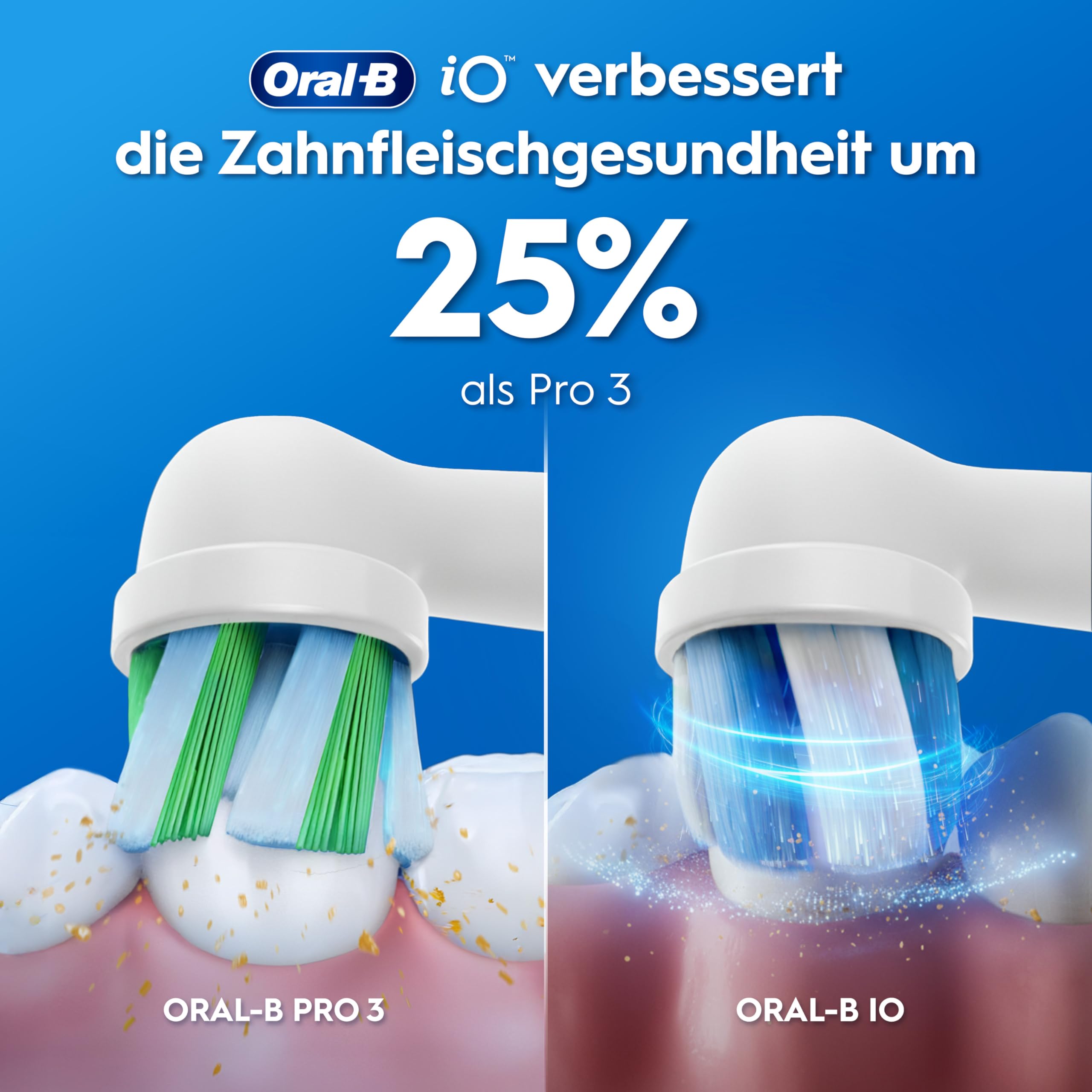 Oral-B iO Series 2 Elektrische Zahnbürste Rosa PLUS Original Oral-B iO Sanfte Reinigung Aufsteckbürste Weiß 3x
