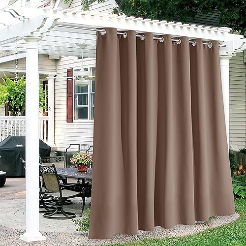 RYB HOME - Cortinas para exteriores impermeables para patio, extralargas, opacas, para área de actividad exterior, cabaña, etc, 100 pulgadas de