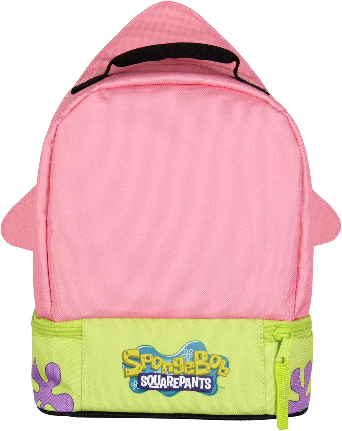 INTIMO SpongeBob SquarePants Lunch Box Patrick Star 3D Character Dual Compartment Insulated Lunch Bag Tote 9"