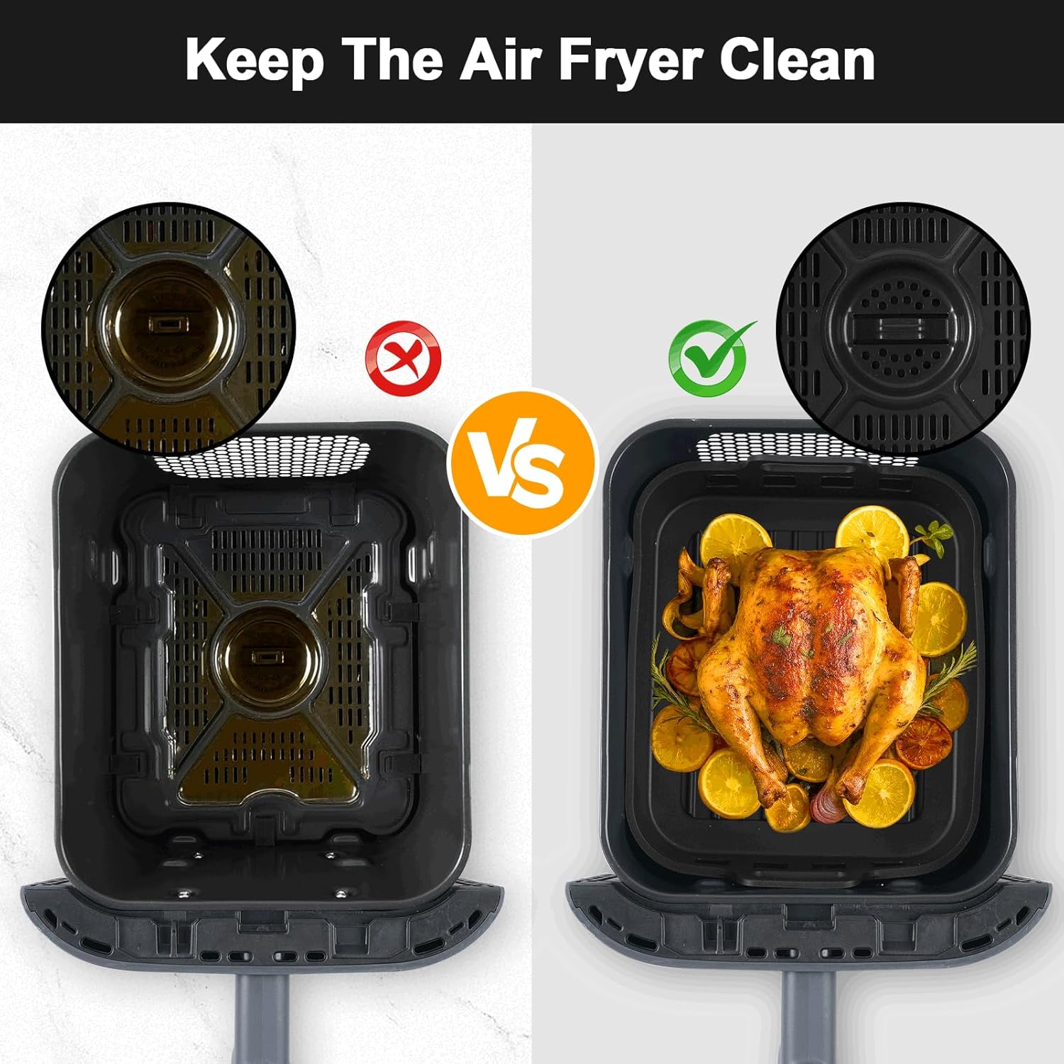 Silicone Air Fryer Liners 2 Pcak for Ninja DZ401 DZ550 DZ302 SL401 SL451 COSORI, Chefman, Instant DoubleStack XL Air Fryer and 6-in-1 9-10QT Dual Baskets, Reusable AirFryer Accessories - Image 6