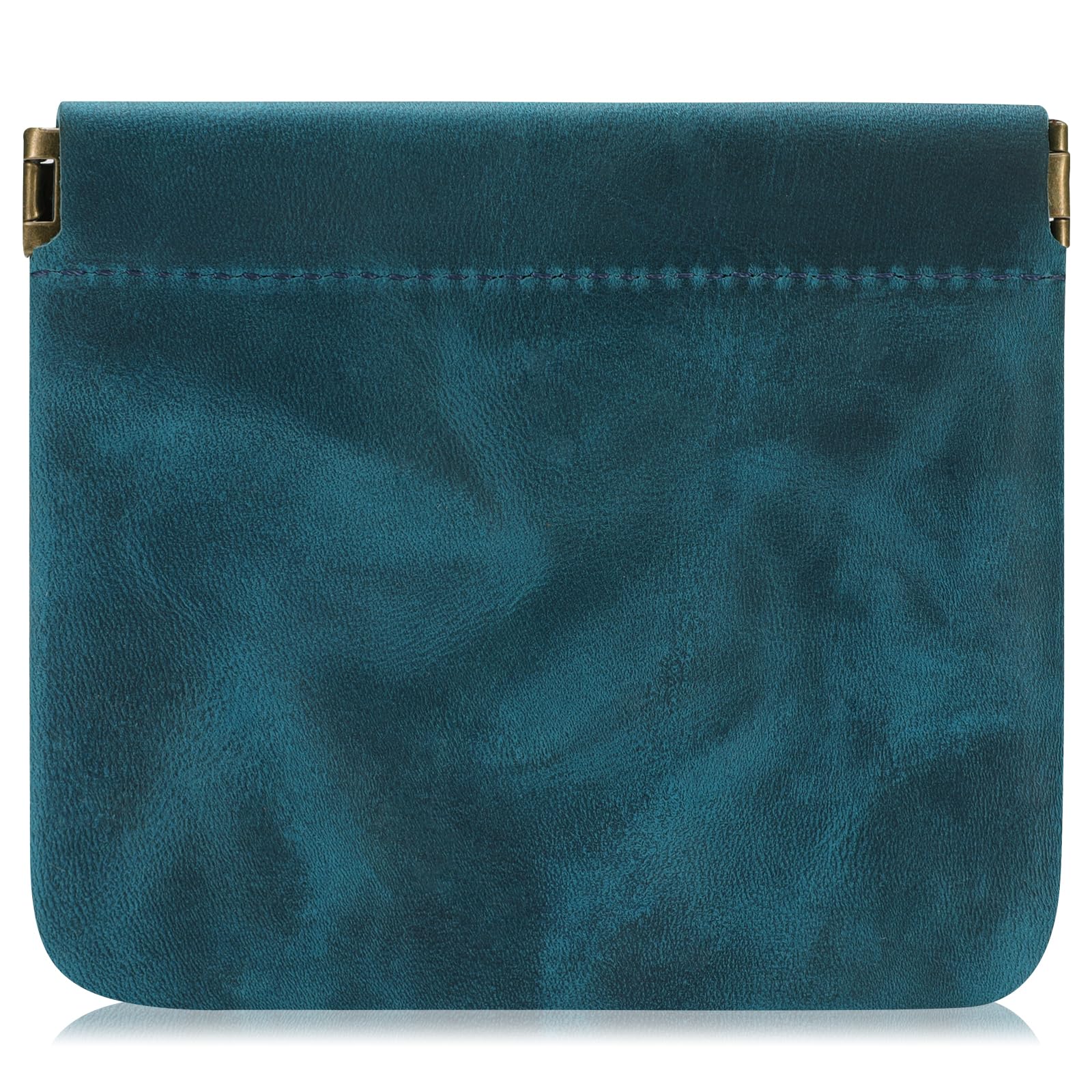 Jack&ChrisMini Coin Purse, Genuine Leather Small Coin Wallet, Leather Squeeze Coin Purse Pouch Change Holder For Men & Women, JC309