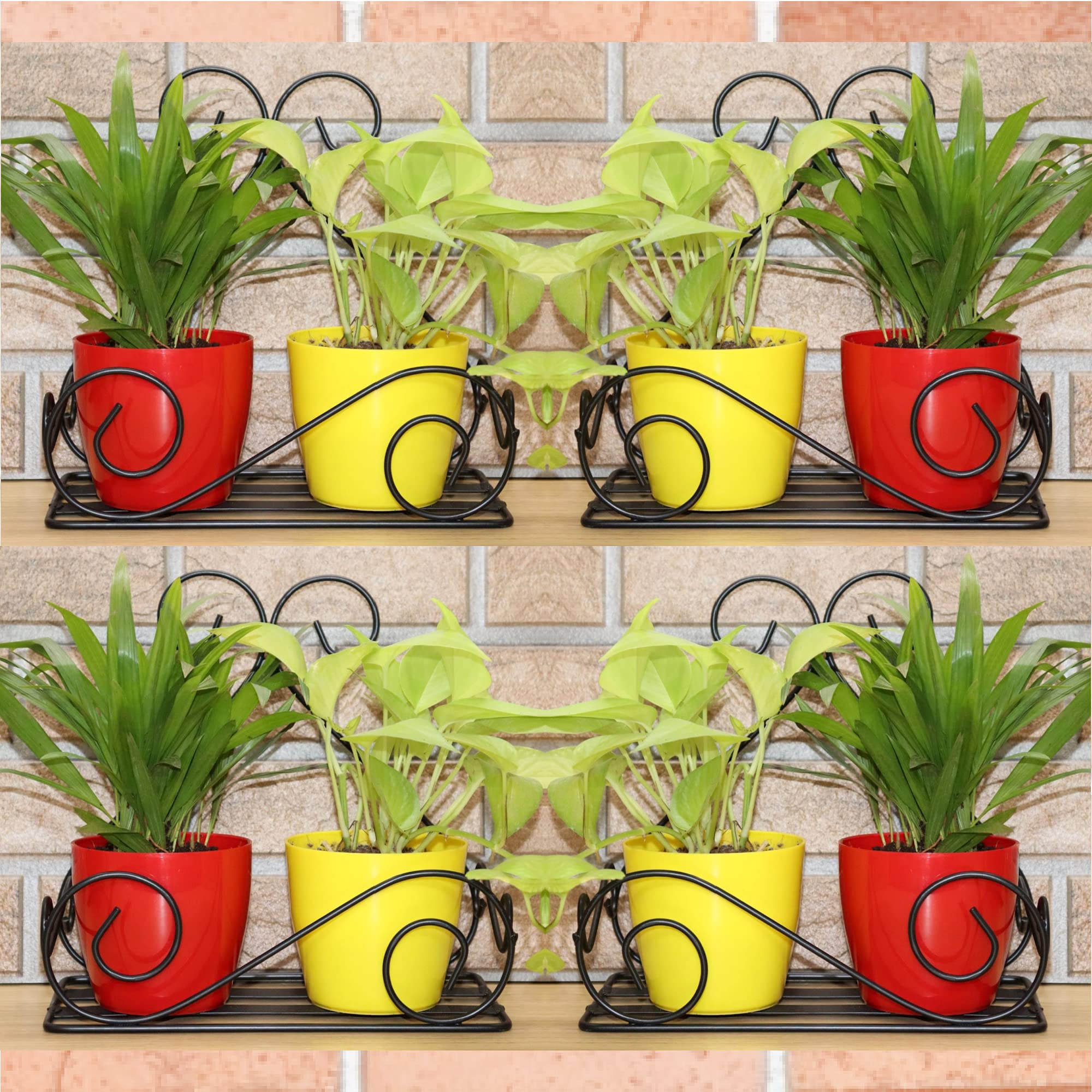 Leafy Tales Iron Plant Holder Stand, 27 x 14 x 27 cm, 4 Piece (Wall Rack 4) (B09GLV7Y8S) Amazon Price History, Amazon Price Tracker