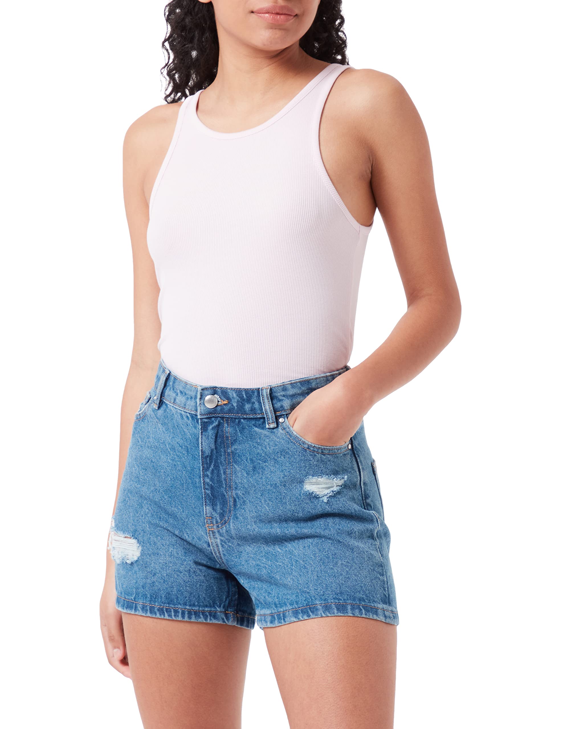 Only Onljagger Life HW Mom Dnm Noos-Pantalones Cortos, Azul Mediano. Detalles: nas887, XL para Mujer