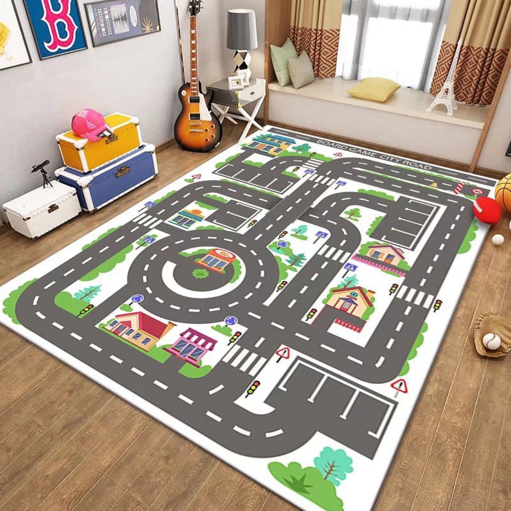 Amazon.co.jp: 子供ゲームパッド 遊びマット 道路交通 120*160cm 数字