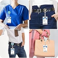 Vista 5 de Geosar 16 piezas de carrete de insignia de enfermera divertido de Navidad a granel, lindo clip retráctil para identificación, accesorios