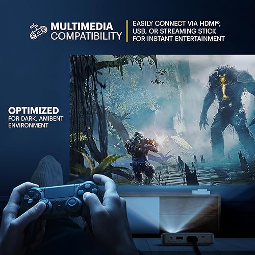 Miniatura 8 de Kodak Luma 150 Mini proyector inalámbrico Pico, DLP, soporta 1080p, altavoz integrado y batería recargable, HDMIUSBmicroSD, estuche de viaje incluido