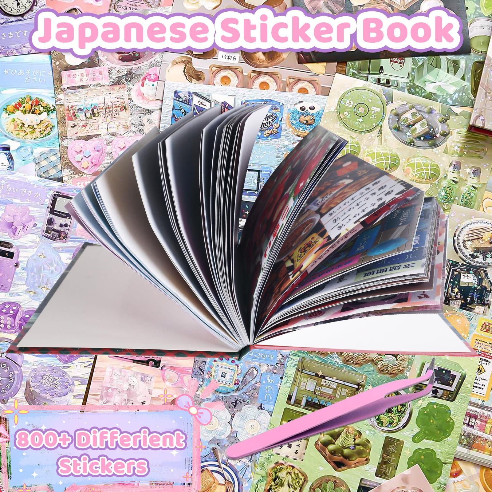 45 Sheets Japanese Sticker Book Manga 800+ Heisei Retro Romantic