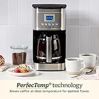 Vista 2 de Cuisinart - Cafetera de vidrio programable PerfecTemp de 14 tazas, máquina de café con jarra de 1-4 tazas, control de intensidad de preparación