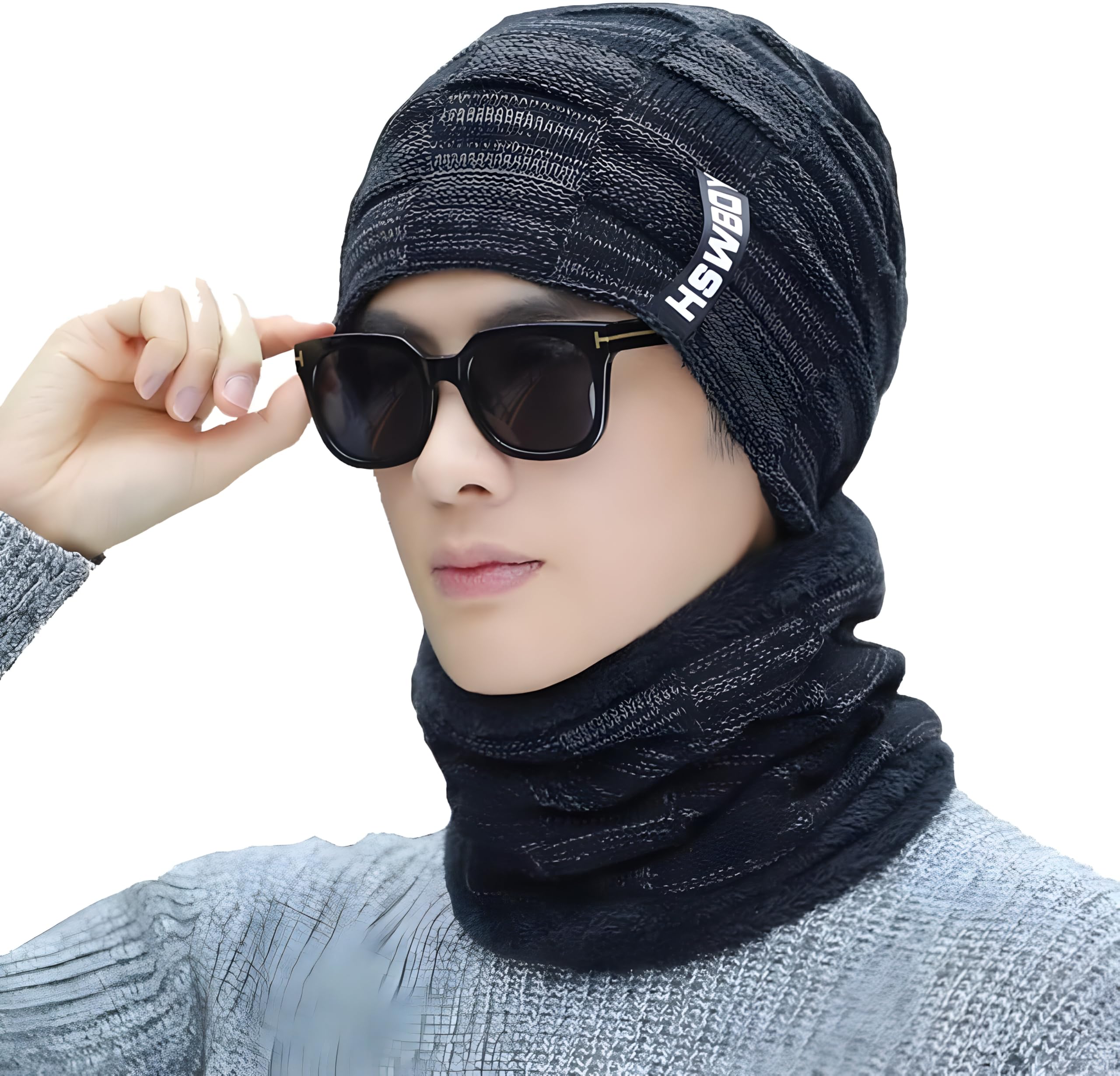 Cozy and Stylish Winter Scarf and Hat Set – Warm Knitted Fleece-Lined Scarf and Beanie Combo for Men and Women, Perfect Winter Accessories Gift Set with Chunky Knit and Patterned Designs-image-35